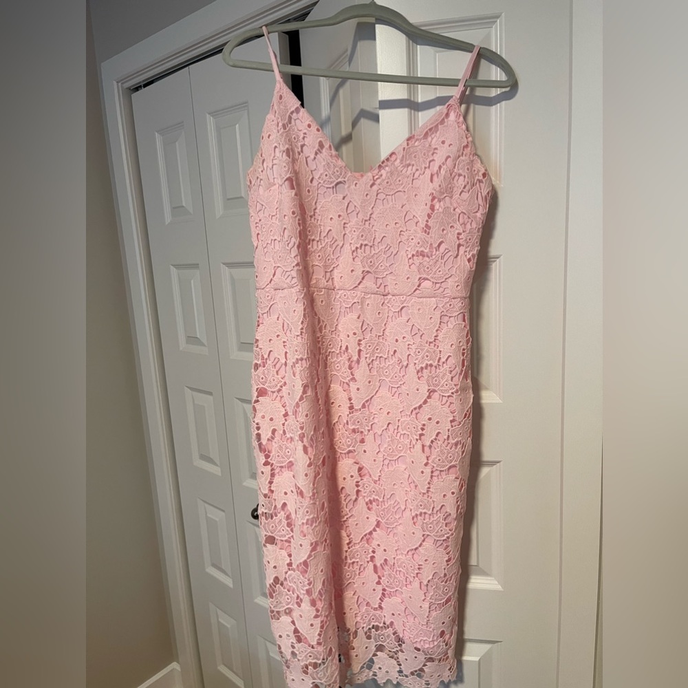 Pink lace dress